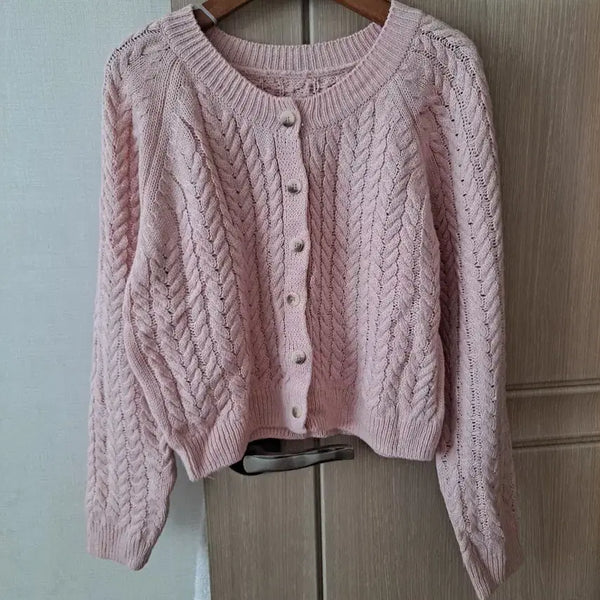 [BUNJANG] Knit Cropped Cardigan / 니트직 크롭 가디건