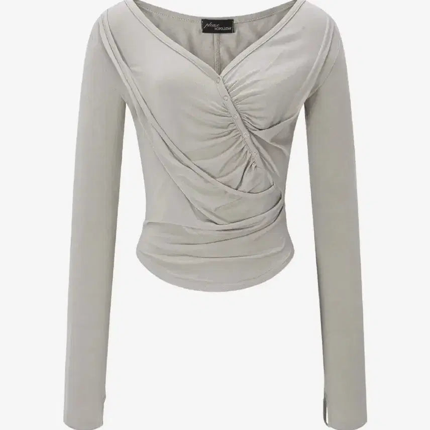 [BUNJANG] Please Follow Deba Long Sleeve Top (Silver Grey) / 플리즈노팔로우 롱슬리브 티 Deba Long Sleeve Top (Silver Grey)