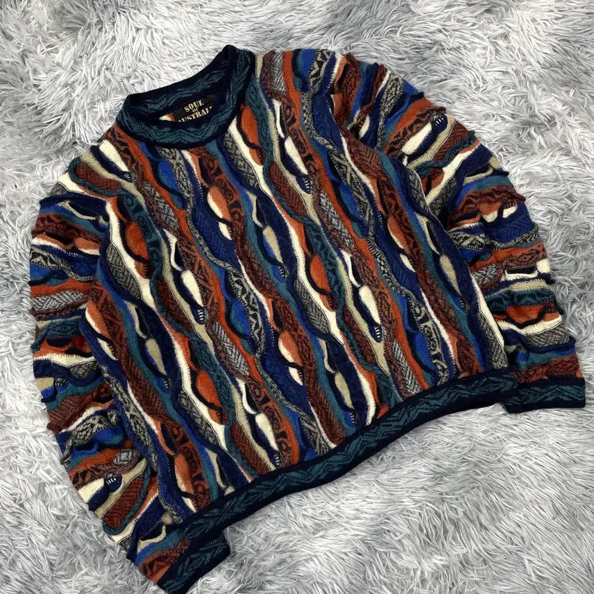 [BUNJANG] 90s Soul Australia Archive Cable Pattern Knit Sweater / 90s 소울 오스트레일리아 아카이브 케이블 패턴 니트 스웨터 5780