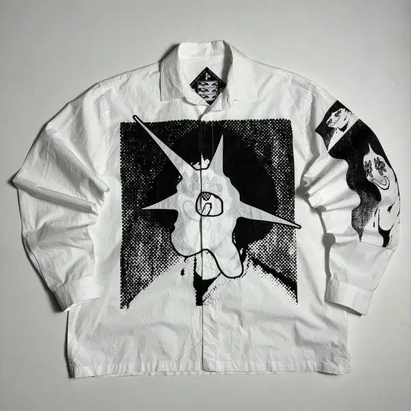 [BUNJANG] Perks and Mini White Graphic Shirt / 퍽스앤미니 PERKS AND MINI 화이트 그래픽 셔츠 R3820