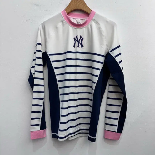 [BUNJANG] MLB Women's Rash Guard Navy White Stripe / MLB 여성 래쉬가드 90