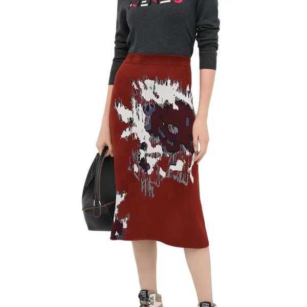 [BUNJANG] KENZO Jacquard Midi Skirt / 우먼 겐조 KENZO 자카드 미디 치마 스커트