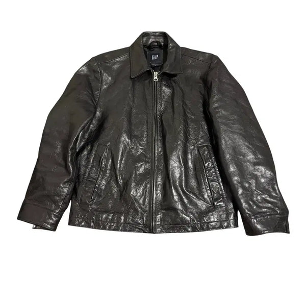 [BUNJANG] Vintage GAP 90s Cowhide Leather Jacket / 90s 갭 소가죽 퀄팅 안감 레더 자켓
