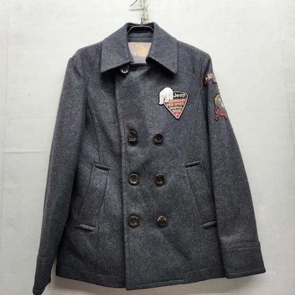 [BUNJANG] Jeep Wool Blend Half Coat with Logo Patch / Jeep 지프 로고 패치 울혼방 하프 코트 M 남여공용