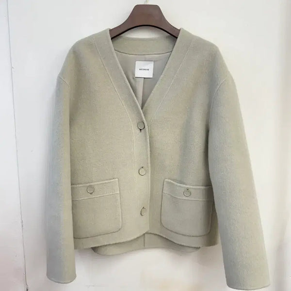 [BUNJANG] She's Miss Women's Collarless Wool Jacket / (여성) 쉬즈미스 노카라 울자켓