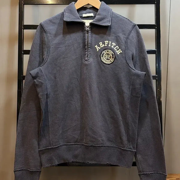 [BUNJANG] Abercrombie & Fitch Half-Zip Sweatshirt Heritage Logo Applique / [M] 아베크롬비 하프집업 맨투맨 3.9