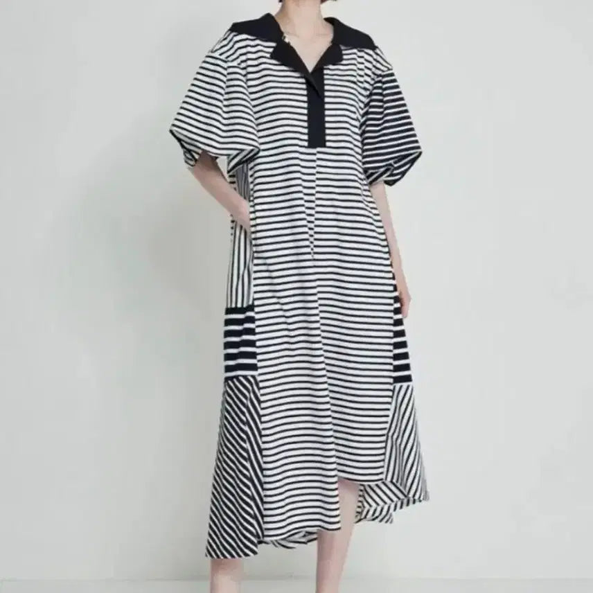 [BUNJANG] System Stripe Long Dress / 시스템 스트라이프 롱 원피스