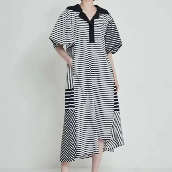 [BUNJANG] System Stripe Long Dress / 시스템 스트라이프 롱 원피스