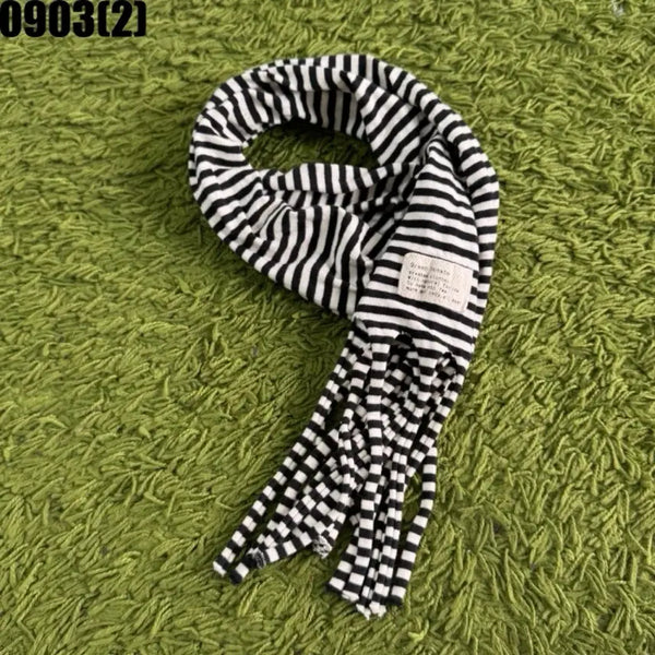 [BUNJANG] Black & White Stripe Scarf / 블랙 & 화이트 스트라이프 머플러 0903