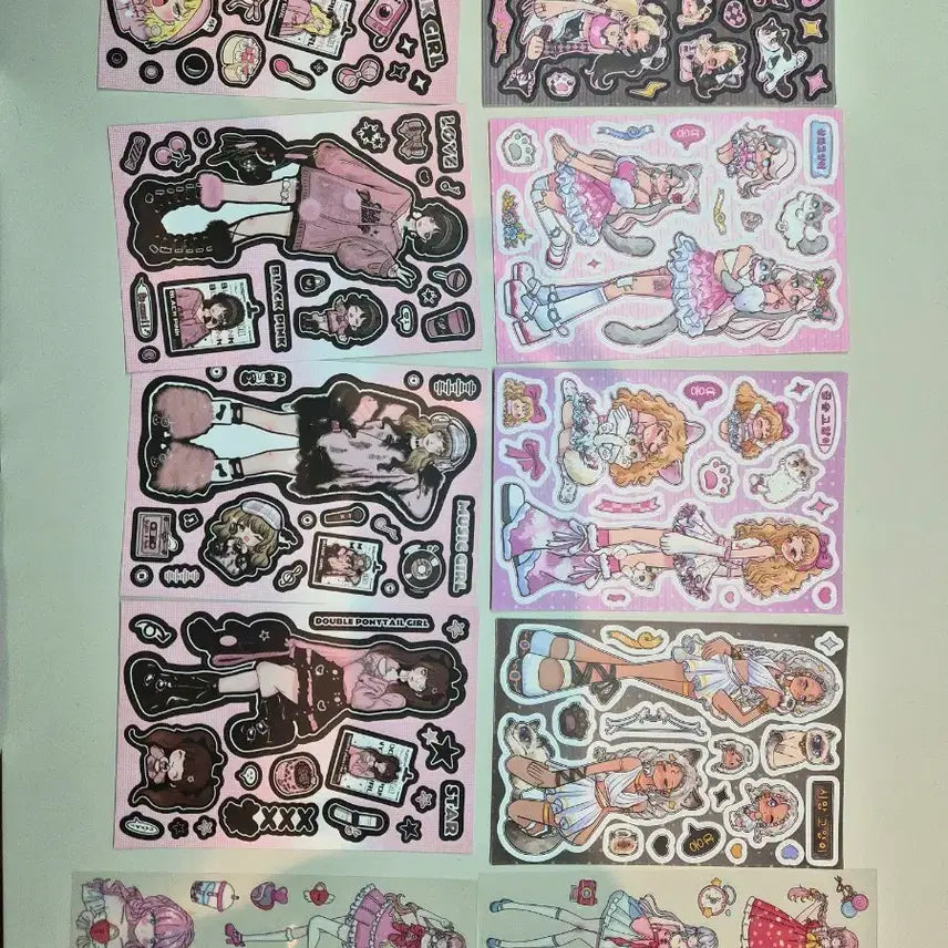 [BUNJANG] Character Stickers - Bundle Set (10 Sheets) / 인물스티커 10장 일괄