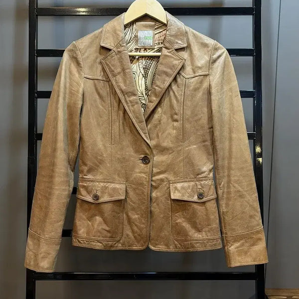 [BUNJANG] Benetton Genuine Leather Tailored Jacket / [42] 베네통 Benetton 소가죽 자켓 8.9
