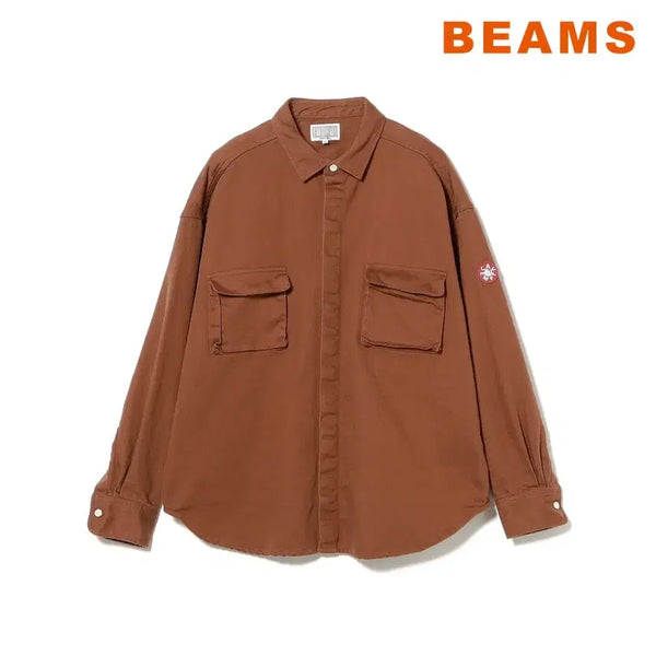 [BUNJANG] BEAMS x C.E Cotton Twill Big Shirt (Brown) / 빔즈 씨이 코튼 트윌 빅 셔츠