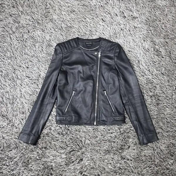[BUNJANG] Massimo Dutti Leather Rider Jacket Women's Size S / 마시모두띠 가죽 라이더자켓/여성(S)/ST4054/새상품수준