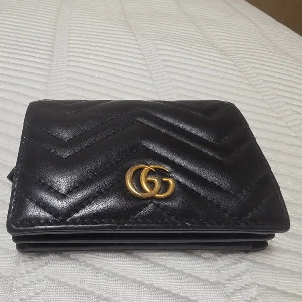 [BUNJANG] Gucci Marmont Matelassé Wallet Black / 정품 구찌 마몽 마틀라세 반지갑 블랙
