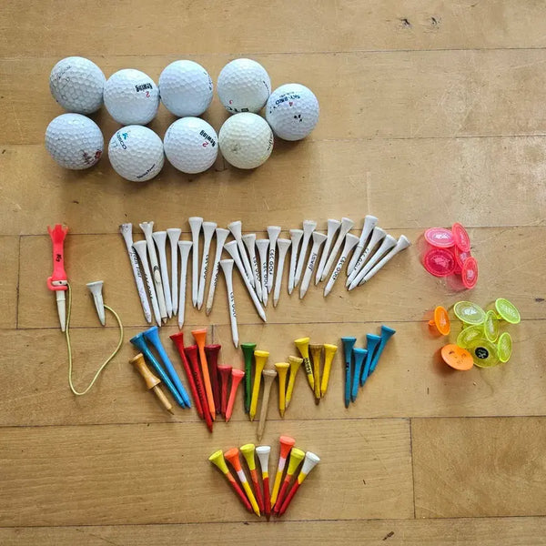 [BUNJANG] Golf Ball, Golf Tee, Ball Marker, Tee Line Bundle Set / 골프공, 골프티, 볼마커, 티 분실방지용 줄 일괄 판매합니다 사이즈: 110호편하게 입기 좋습니다직거래,택배등용인시 기흥구 영덕