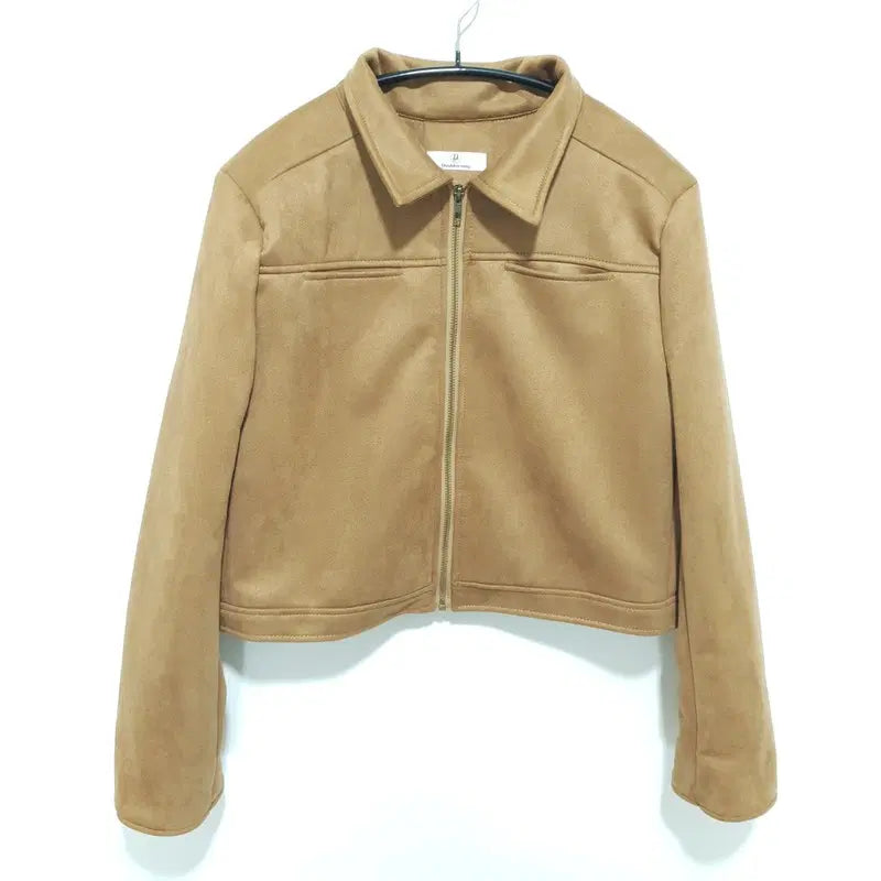 [BUNJANG] Women's Suede Cropped Jacket / 여성 스웨이드 숏 크롭 자켓 F_M2395