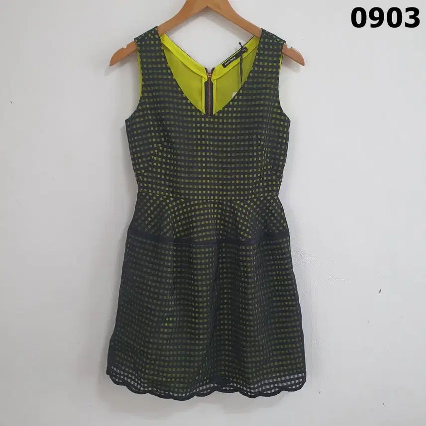 [BUNJANG] Basic House Check Pattern Long Dress / 베이직 하우스 체크 원피스 90
