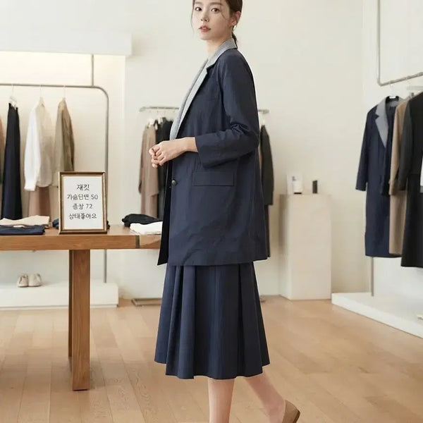 [BUNJANG] AllforYou Color-Blocked Collar Jacket (Size 90) / 올포유 배색 카라 자켓 (사이즈 90)