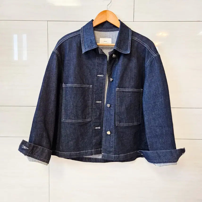 [BUNJANG] BOWEN Two Pocket Denim Jacket / [FREE] 여성 보웬 BOWEN 진청 데님 투 포켓 재킷 루즈핏 간절기 아우터