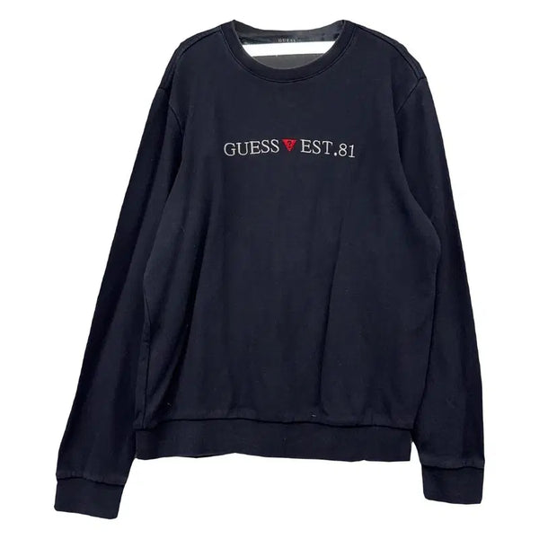 [BUNJANG] Guess Navy Cotton Classic Triangle Logo Sweatshirt L / 게스 네이비 코튼 100% 클래식 삼각 로고 맨투맨 L