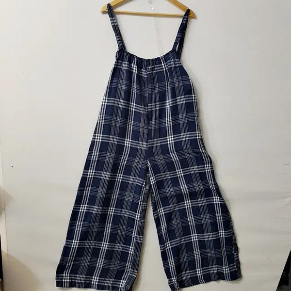 [BUNJANG] Dazy Navy Check Jumpsuit / Dazy 점프수트 네이비 체크