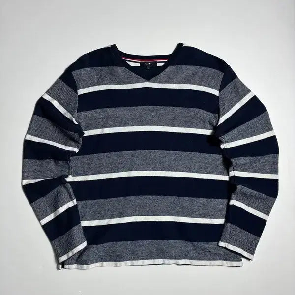 [BUNJANG] BEAMS Border Stripe V-Neck Knit Sweater / 빔즈 BEAMS 보더 스트라이프 브이넥 니트 스웨터 R3833