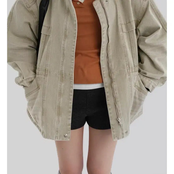[BUNJANG] Autumn Cachet Warp Half Jacket / 어텀 카치온 워프하프자켓