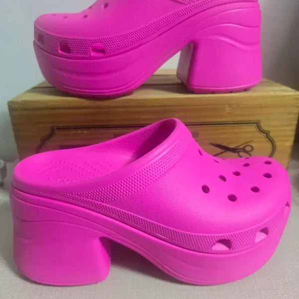 [BUNJANG] Crocs Siren Platform Clog Sandals Pink W7 / 크록스 굽 샌들 핑크 250