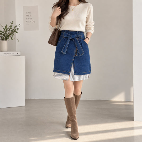 [BUNJANG] Juicy Judy Denim Layered Skirt / [26]쥬시쥬디 데님 레이어드 스커트