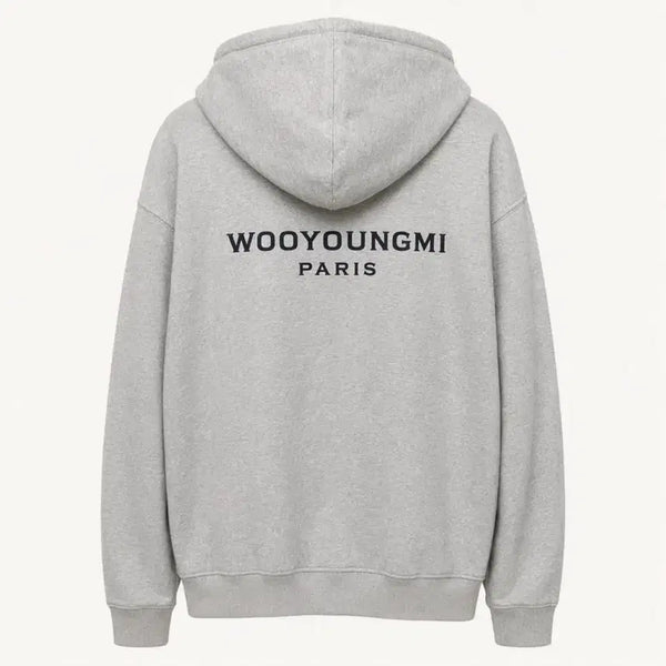[BUNJANG] Wooyoungmi Back Logo Hoodie Grey (Size 50) / 우영미 백로고 후드티 그레이 (50)