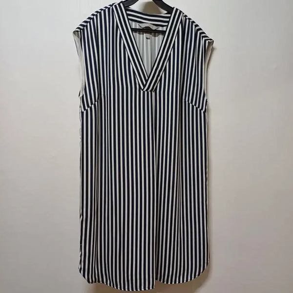 [BUNJANG] H&M Striped V-Neck Sleeveless Dress / H&M 스트라이프 브이넥 민소매 원피스
