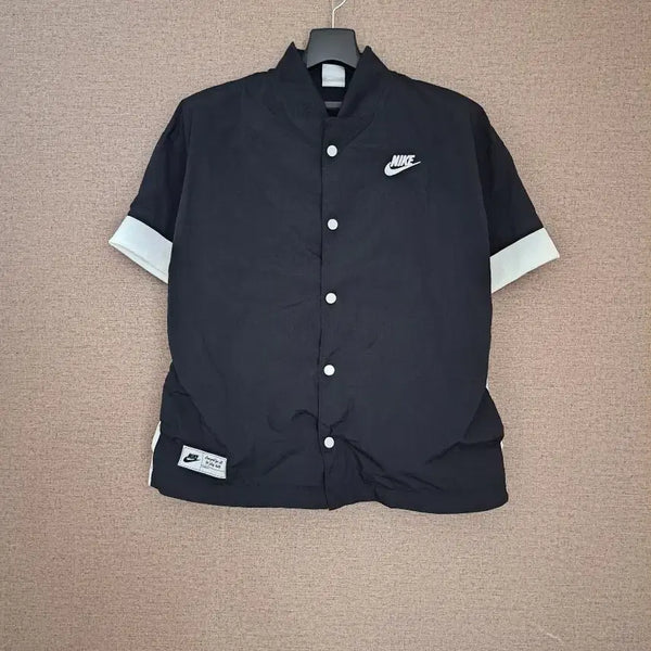 [BUNJANG] Nike Short Sleeve Windbreaker Black White / 나이키 반팔 바람막이 블랙 화이트