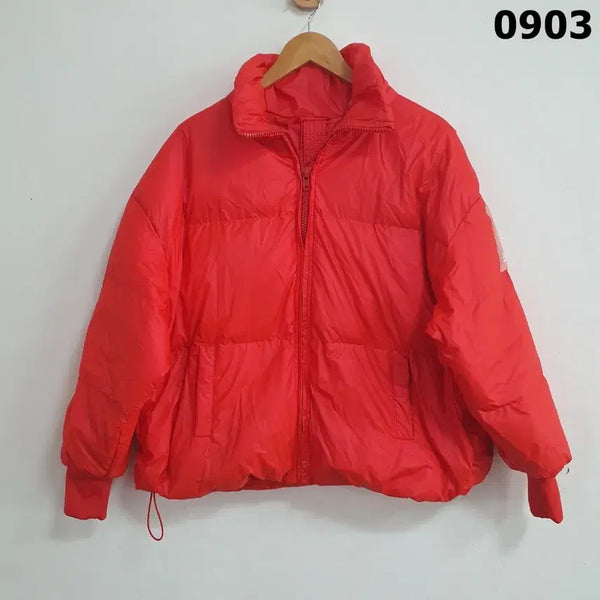 [BUNJANG] Lucky Five Red Short Padded Jumper L / 럭키 파이브 레드 숏 패딩 점퍼 L