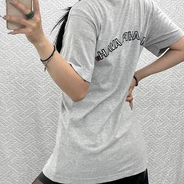 [BUNJANG] Majaplava Vintage Casual Street Back Logo Short Sleeve T-Shirt / 마자플라바 빈티지 캐주얼 스트릿 백로고 반팔티 95 C14472