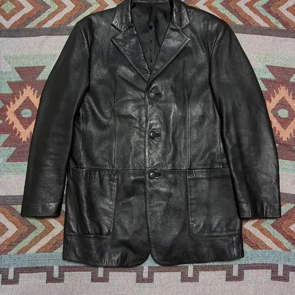 [BUNJANG] Conceria Patrizia Italian Lambskin Leather Car Coat / 100) 이태리 램스킨 양가죽 레더 카코트 올드갭 레더 카코트
