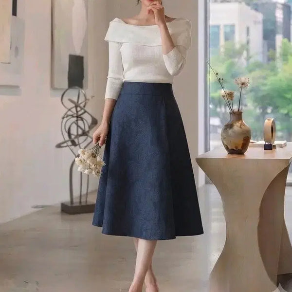 [BUNJANG] ME·SENSE Off-Shoulder Knit (Free Size) / 미센스 오프숄더 니트 (FREE)