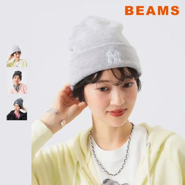 [BUNJANG] BEAMS BOY x New Era Basic Cuff MLB Knit Cap / 빔즈 보이 별주 뉴에라 베이직 커프 MLB 니트캡
