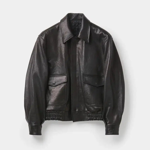 [BUNJANG] Coar Vegetable Leather A-2 Jacket Black / 쿠어 - 베지터블 레더 A-2 자켓 (블랙)