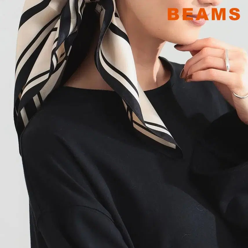 [BUNJANG] Beams Demi-Luxe Lescafe Monogram Scarf / 빔즈 데미룩스 레스카프 모노그램 스카프