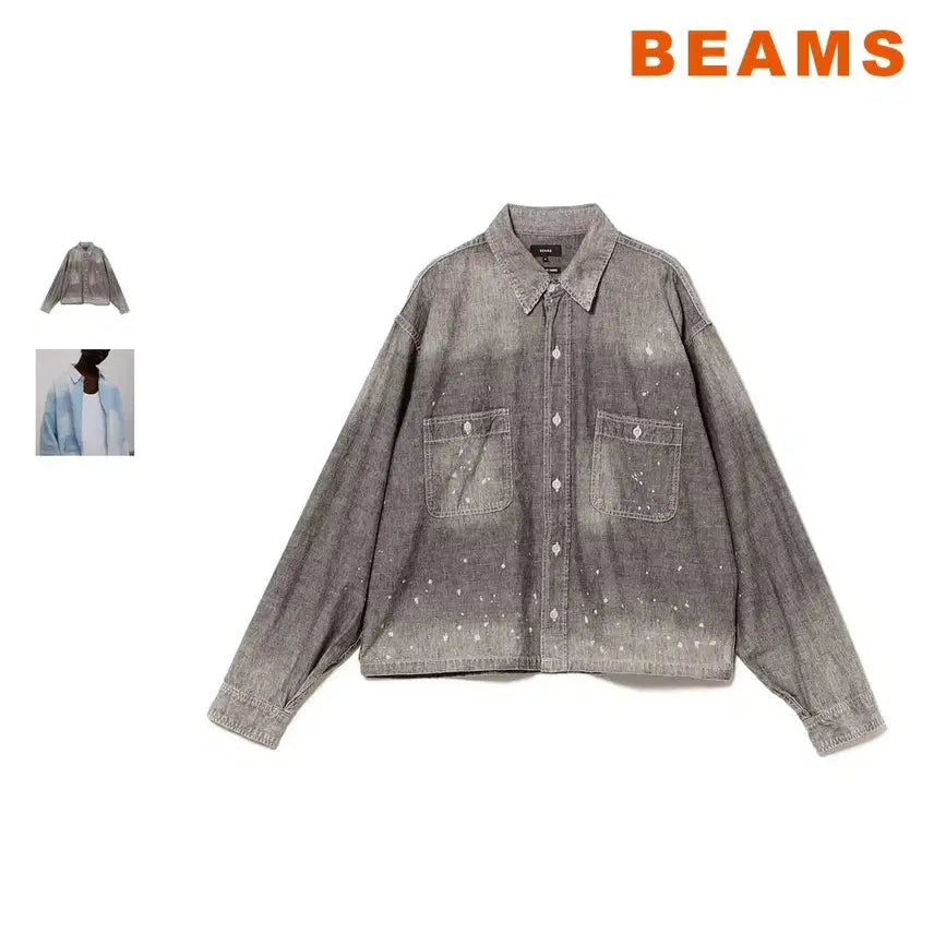 [BUNJANG] BEAMS Damaged Chambray Shirt / 빔즈 데미지 샴브레이 셔츠