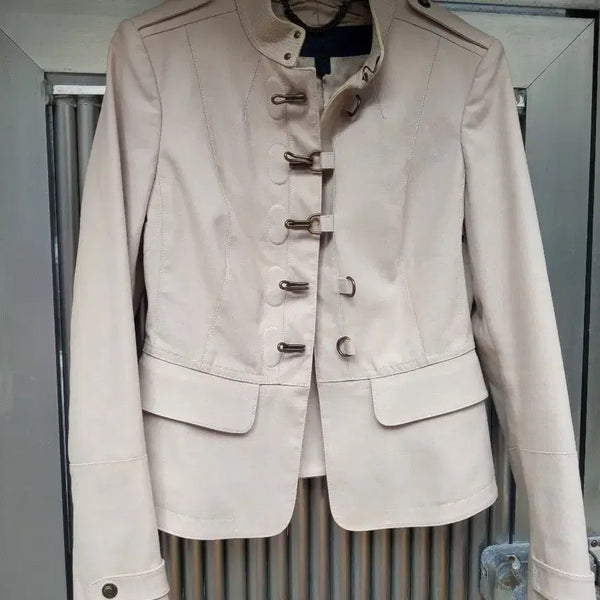 [BUNJANG] Burberry Beige Collarless Jacket Size 38 / 정품 버버리 베이지 노카라 자켓 38 상태최상