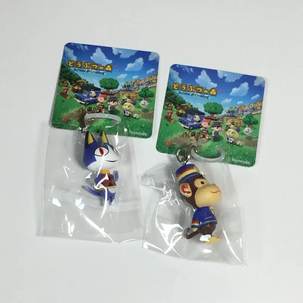 [BUNJANG] Animal Crossing Kiki & Lala Keychain Bundle Set / 일괄) 동물의 숲 낯선고양이 원숭이 역무원 메지루시 키링 고전