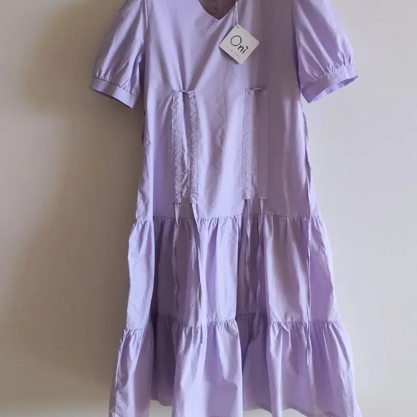 [BUNJANG] Oni Puff Sleeve Dress Lavender / Oni 퍼프소매  원피스 라벤더 (새상품)