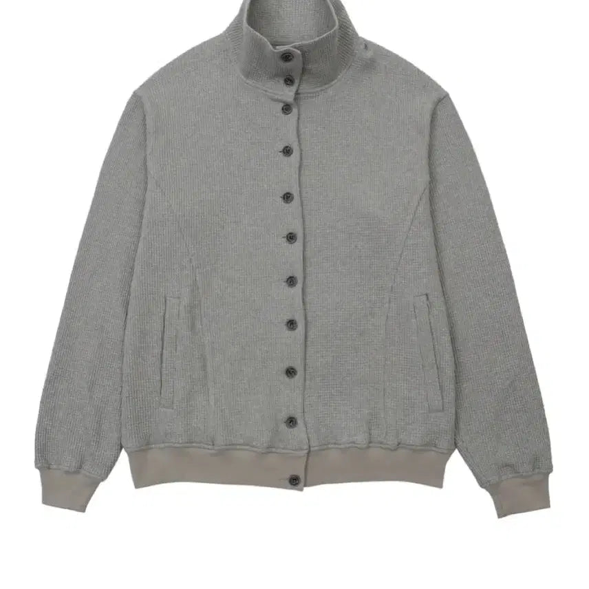 [BUNJANG] Buttony Waffle Zip-Up (Grey) / Buttony BUTTON WAFFLE ZIP-UP (GREY) 버터니 버튼 와플 집업 그레이