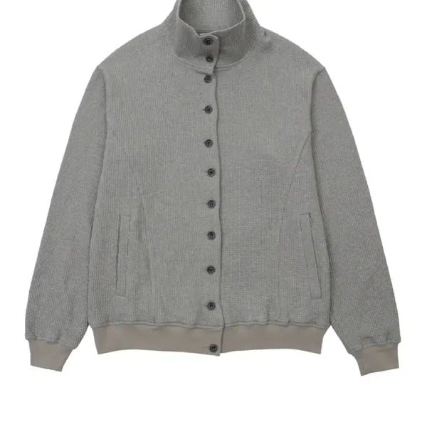 [BUNJANG] Buttony Waffle Zip-Up (Grey) / Buttony BUTTON WAFFLE ZIP-UP (GREY) 버터니 버튼 와플 집업 그레이