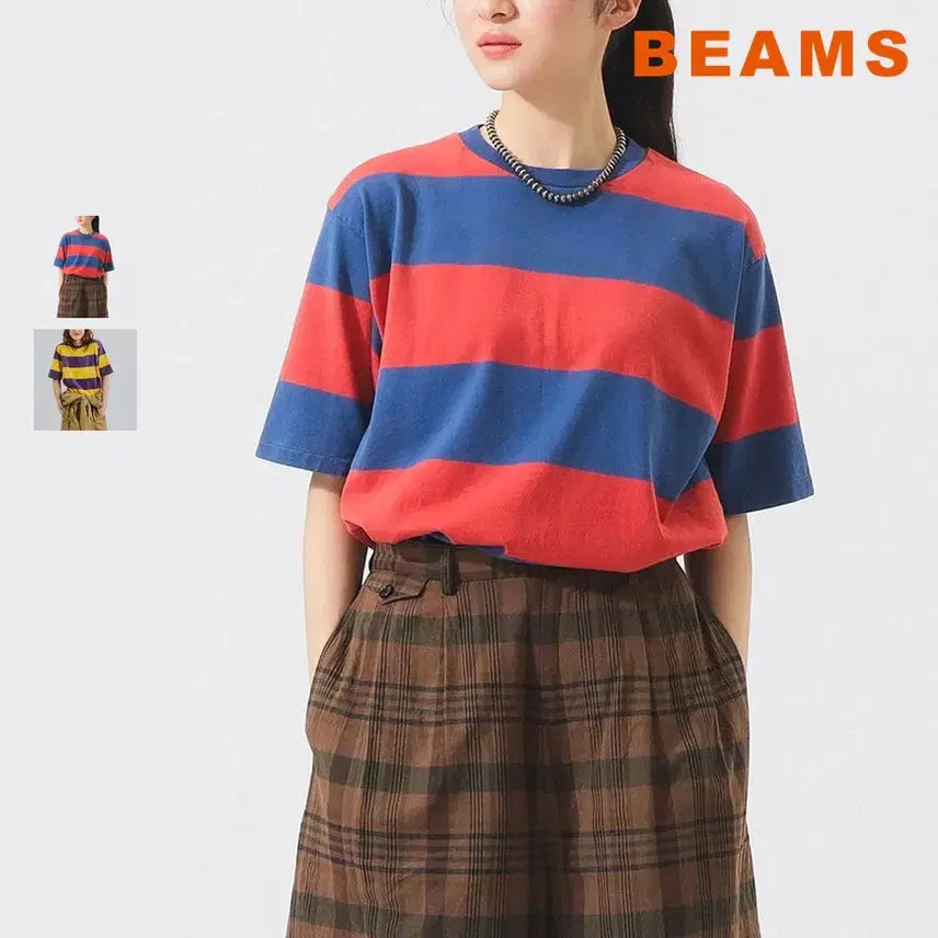 [BUNJANG] BEAMS BOY x WAREHOUSE Border T-Shirt / 빔즈 보이 별주 웨어하우스 보더 티셔츠