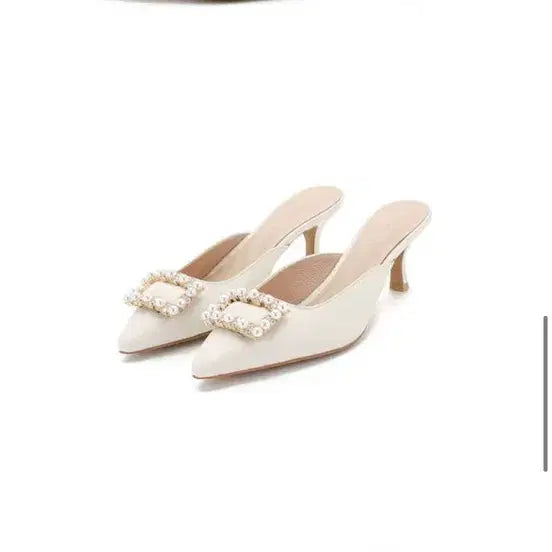 [BUNJANG] Grace Yu Pearl Leather Mules (Size 240) / 그레이스유 진주 레더 뮬(240)