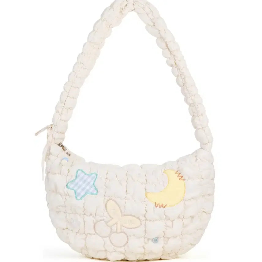 [BUNJANG] Banwork Embroidered Cloud Bag White / 반워크 자수 구름백 화이트