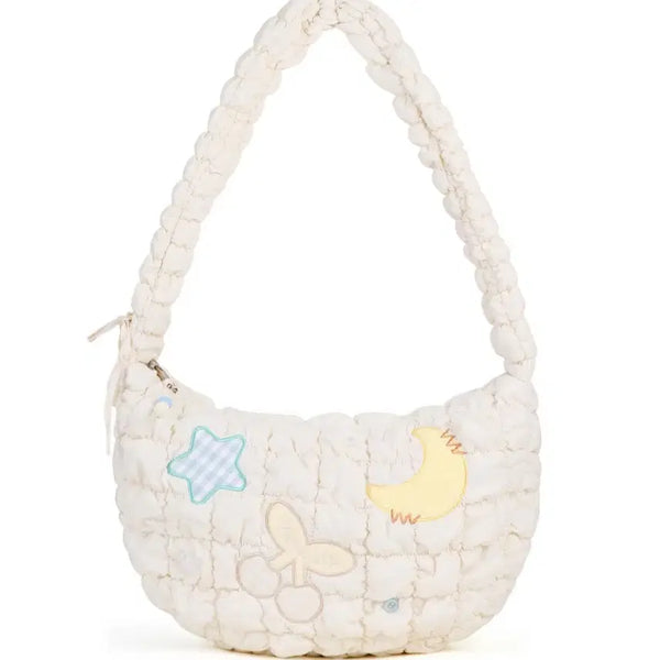 [BUNJANG] Banwork Embroidered Cloud Bag White / 반워크 자수 구름백 화이트