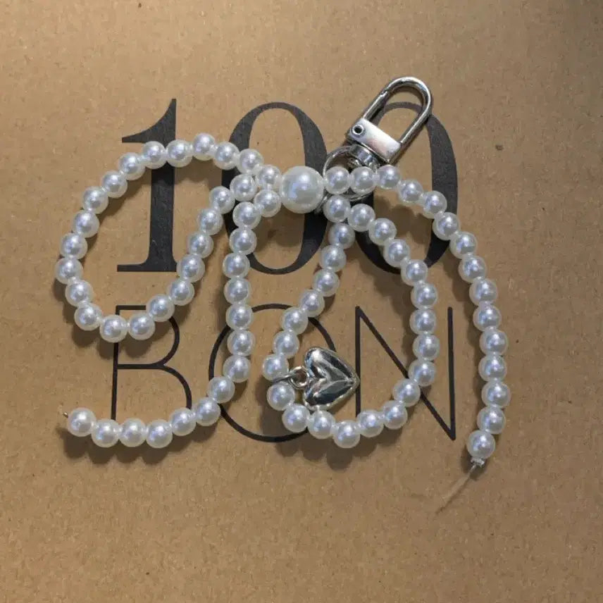 [BUNJANG] Pearl Ribbon Keychain / [새상품]진주 리본키링